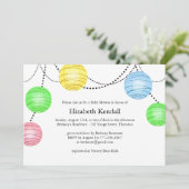 Neutrales Party Lantern Kinderdusche Einladung (Stehend Vorderseite)