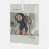 Neutrales Personalisiertes Foto Ornament Aus Glas (Vorderseite links)