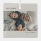 Neutrales Personalisiertes Foto Ornament Aus Glas (Vorderseite)
