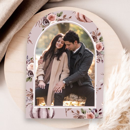 Neutrales Pumpkin Floral Dusty Rose Brautparty Einladung