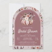 Neutrales Pumpkin Floral Dusty Rose Brautparty Einladung (Vorderseite)