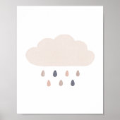 Neutrales RegenwolkenKinderzimmer Poster (Vorne)