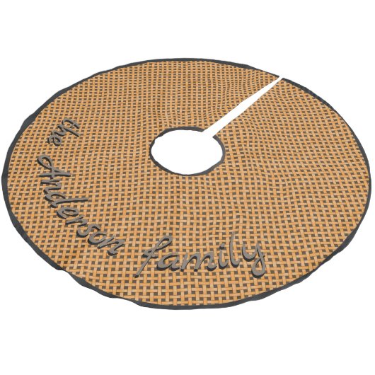 Neutrales Rustikales Gelb mit benutzerdefiniertem Polyester Weihnachtsbaumdecke (Schrägansicht)