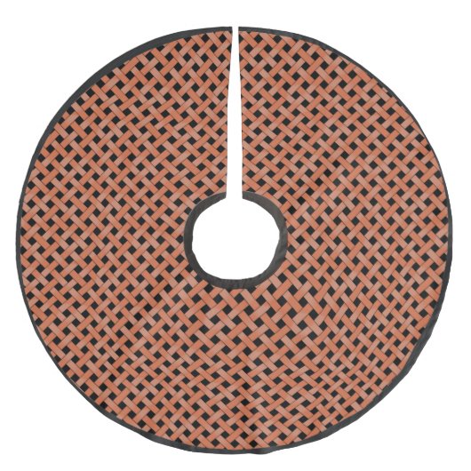 Neutrales Rustikales Wicker Orange auf Custom Brow Polyester Weihnachtsbaumdecke (Vorderseite)