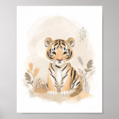 Neutrales Safari-Boho-Tiger-Kinderzimmer Poster (Vorne)