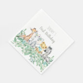 Neutrales Safari-Thema Geburtstag Napkins Serviette (Ecke)
