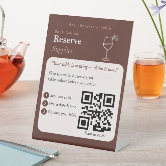 Neutrales Scannen-zu-Buch-QR-Code-Schild | Termine Sockelschild (In Situ)