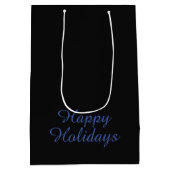 Neutrales Schwarz & Blau Einfaches Elegantes Frohe Mittlere Geschenktüte (Rückseite)