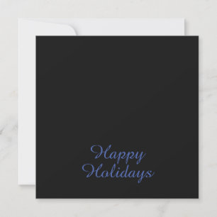 Neutrales Schwarz & Blau Elegantes Happy Holidays Feiertagskarte