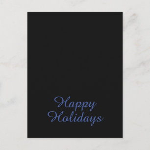 Neutrales Schwarz & Blau Elegantes Happy Holidays Feiertagspostkarte