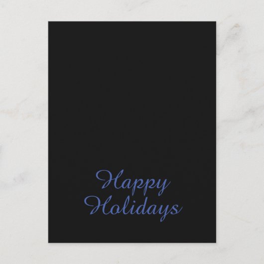 Neutrales Schwarz & Blau Elegantes Happy Holidays Postkarte (Vorderseite)