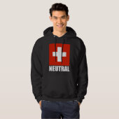 NEUTRALES (Schweizer Flagge) mit Kapuze Sweatshirt (Vorne ganz)