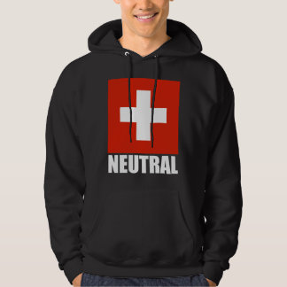 NEUTRALES (Schweizer Flagge) mit Kapuze Sweatshirt
