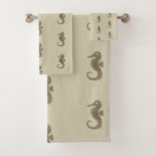 Neutrales Seepferd Badhandtuch Set