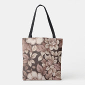 Neutrales Sepia-Blumen-Botanik Tasche (Rückseite)