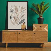 Neutrales skandinavisches Muster des Blumenstraums Poster