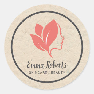 Neutrales Skincare / Beauty-Logo-Aufkleber Runder Aufkleber
