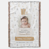 Neutrales Soft Baby's 1. Weihnachten Foto Decke (Vorderseite Vertikal)