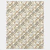 Neutrales Soft Earth-Tone Modernes geometrisches D Fleecedecke (Vorderseite)