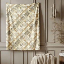 Neutrales Soft Earth-Tone Modernes geometrisches D Fleecedecke