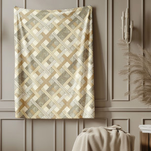 Neutrales Soft Earth-Tone Modernes geometrisches D Fleecedecke