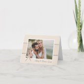 Neutrales Starfish Beach Wedding Foto Dankeskarte (Vorderseite)