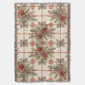 Neutrales Tartan Pinecone-Muster Decke (Vorderseite Vertikal)