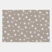 Neutrales Taupe Winter Holiday Snowflake Muster Geschenkpapier Set (Vorderseite 2)