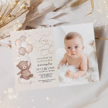 Neutrales Teddy Bären Balloons 1. Geburtstag Party Einladung<br><div class="desc">Dieses zauberhafte Teddy-Bär-Thema-Einladung ist sicher ein Lächeln auf die Gesichter Ihrer Gäste! Das weiche pastellbraune und beige Farbschema macht dieses Design perfekt für eine geschlechtsneutrale Geburtstagsparty. Personalisieren Sie die Einladung mit Ihren Daten und wenn Sie gewollt, um den Stil und die Platzierung des Textes weiter zu ordnen, klicken Sie bitte...</div>