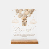 Neutrales Teddy Bear Baby Dusche Windelwanne Acrylschild (Vorderseite)