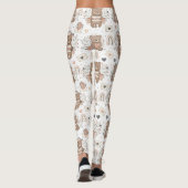 Neutrales Teddybär-Baby-Shower-Muster Leggings (Rückseite)