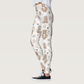 Neutrales Teddybär-Baby-Shower-Muster Leggings (Links)