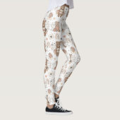 Neutrales Teddybär-Baby-Shower-Muster Leggings (Rechts)