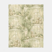 Neutrales Teddybär-Nursery-Zimmer Beige Muster (2) Fleecedecke (Vorderseite)