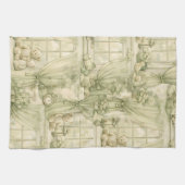 Neutrales Teddybär-Nursery-Zimmer Beige Muster (2) Geschirrtuch (Horizontal)