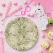Neutrales Teddybär-Nursery-Zimmer Beige Muster (2) Pappteller (Party)