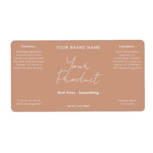 Neutrales Terracotta Einfaches, modernes Script-Pr (Vorne)