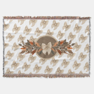 Neutrales „Thanksgiving Taupe Blätter“ Decke