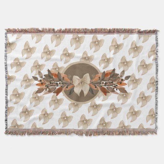 Neutrales „Thanksgiving Taupe Blätter“ Decke (Vorderseite)