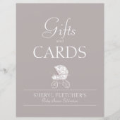 Neutrales Toile-Babyshower-Geschenke- und Karten-S (Vorderseite)
