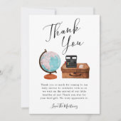 Neutrales Travel Baby Shower Gender Dankeskarte (Vorderseite)