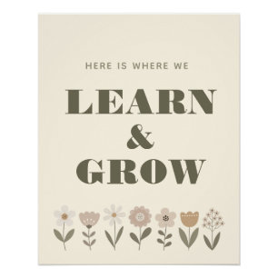 Neutrales, trendiges Schulplakat Homeschool-Zimm Poster