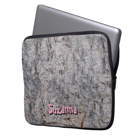 Neutrales tropisches Baum-Barken-Foto mit Laptopschutzhülle (Vorderseite Links)