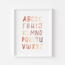 Neutrales und braunes Alphabet-Plakat Poster