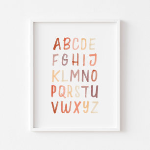 Neutrales und braunes Alphabet-Plakat Poster
