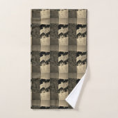 neutrales Velvet-Patchwork-Bild Badhandtuch Set (Handtuch)