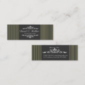 Neutrales verziertes nobles Motiv auf Streifen Mini Visitenkarte (Vorne/Hinten)