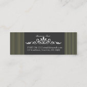 Neutrales verziertes nobles Motiv auf Streifen Mini Visitenkarte (Rückseite)
