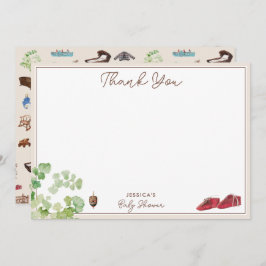 Neutrales Vintages Kinderzimmer Spielzeug Babydusc Dankeskarte