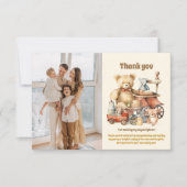 Neutrales Vintages Spielzeug Babydusche Dankeskarte (Vorderseite)